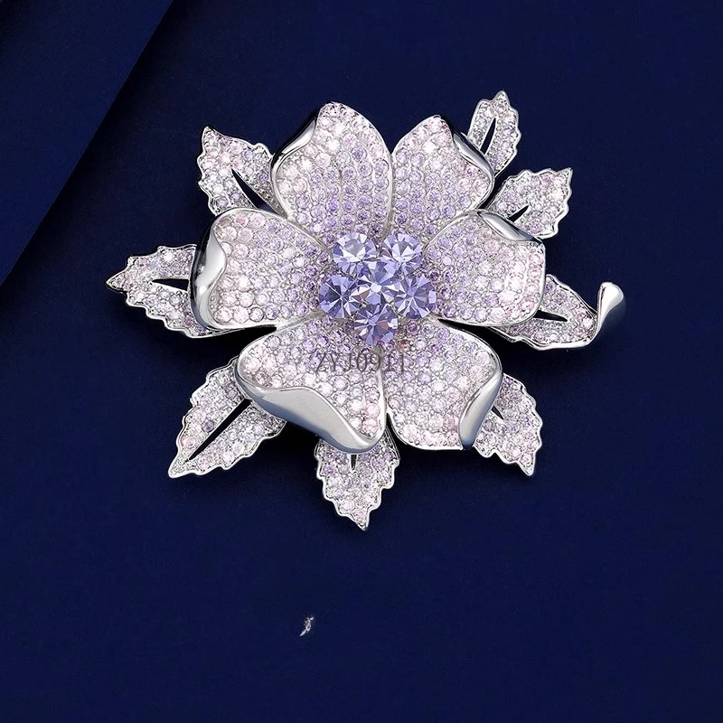 Фиолетовая брошь с цветком лозы, высококачественный женский изысканный праздничный подарок, высококачественная брошь с цветком, булавка