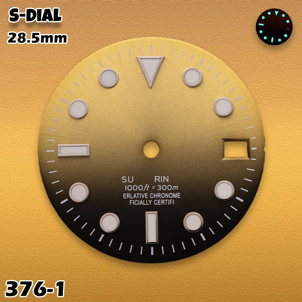 SEI S Logo 28.5mm SUB Gradient Dial NH35/NH36/4R/7S Movements Ice Blue Luminous BGW9 Watches for men Watch Modification - view 5