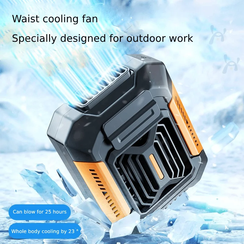 

Hands Free Waist Fan Portable Clip On, 4000mAh Rechargeable Outdoor Cooling Fan with 3 Speeds for Construction Gardening Workers