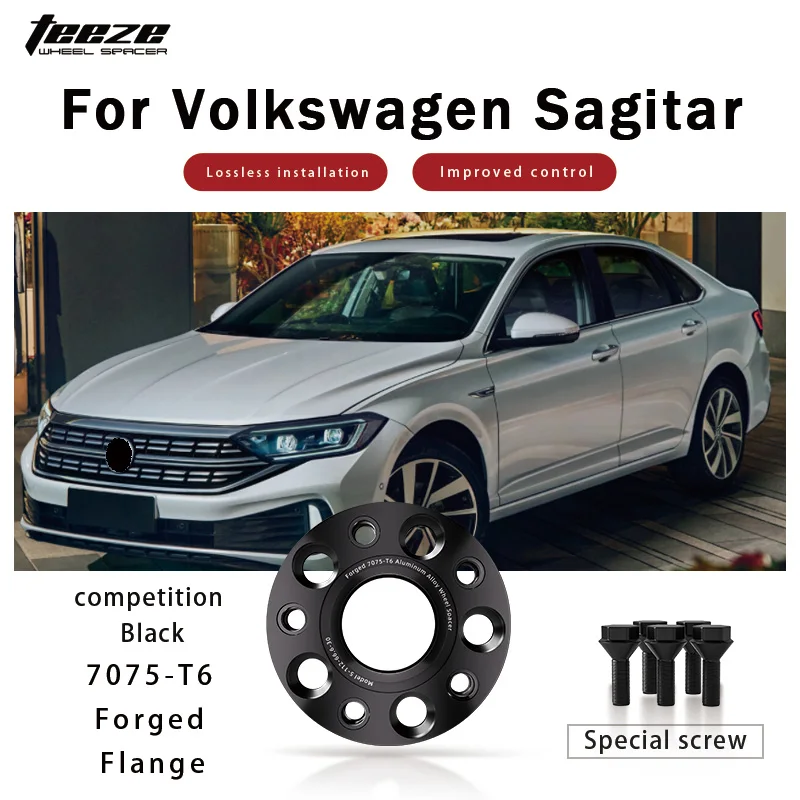 

Teeze 2/4pcs 5x112 CB 57.1 M14*1.5 Hub Centric Black Forged wheel spacer For Volkswagen Sagitar Flange Plate15/20/25/30mm
