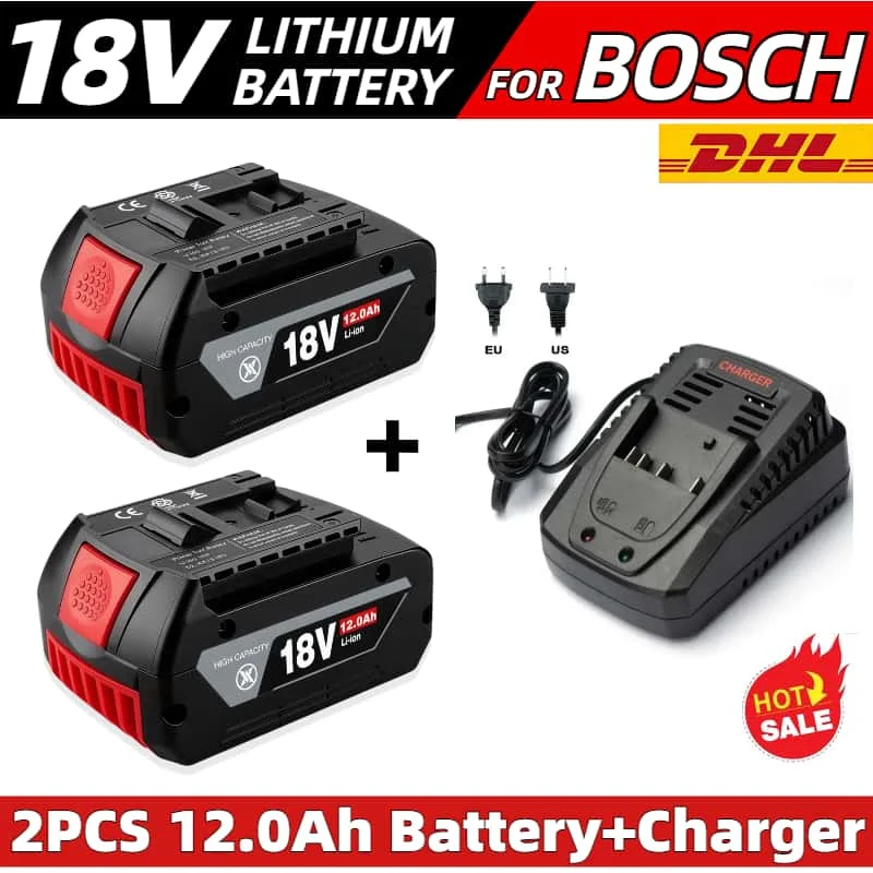 

For Bosch 18V 12AH Professional Lithium Battery Rechargeable Power Tool Battery for Bosch BAT609 BAT609G BAT618 BAT618G18v tool