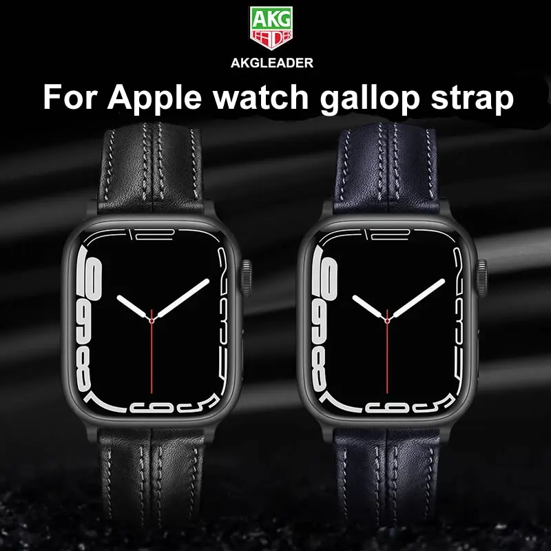 

AKGLEADER Cow Leather butterfly buckle Belt Watch Band for Apple Watch Ultra 1 2 49mm 41mm 45mm Strap 42mm 44mm Bracelet Strap