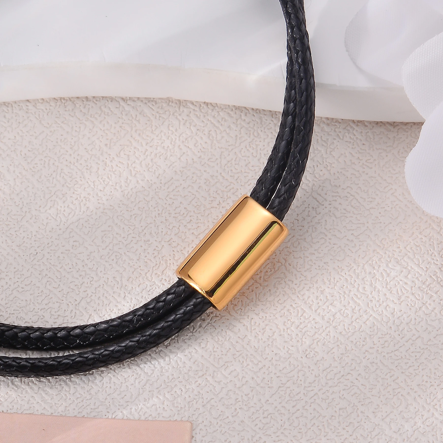 6 قطعة الفولاذ المقاوم للصدأ سحر المنزلق خزر عازل معدنية كبيرة ثقب كبير لسوار أجزاء جلدية مجوهرات صنع الملحقات