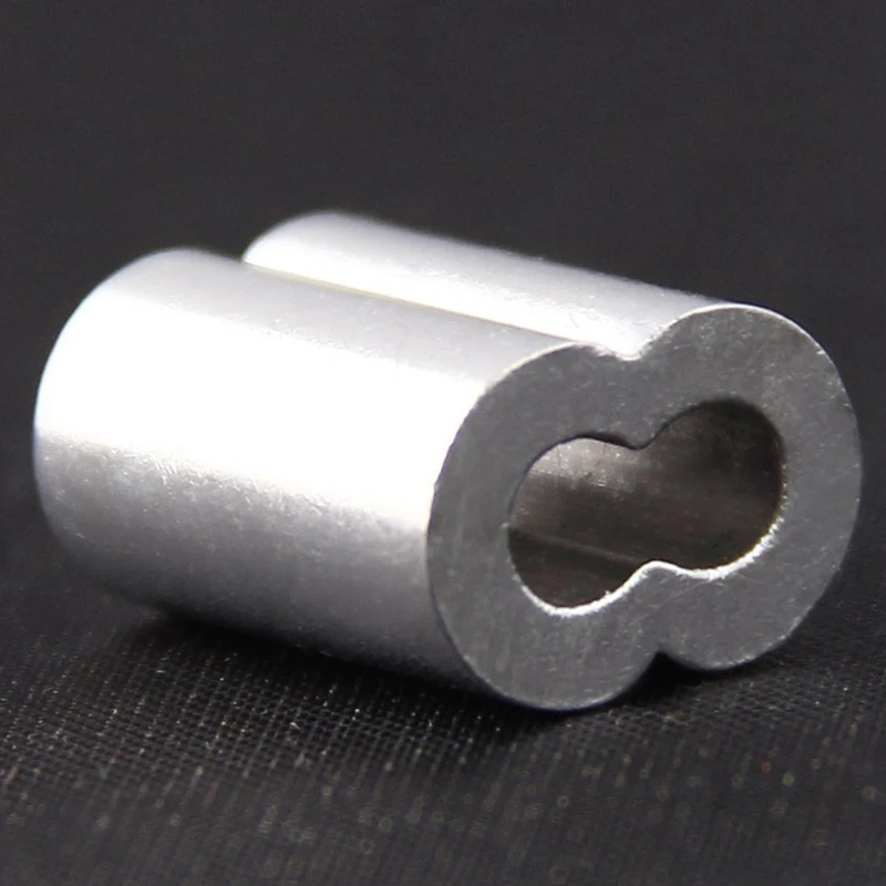 100Pcs Aluminum Crimping Loop Sleeve For 3Mm Diameter Wire Rope And Cable