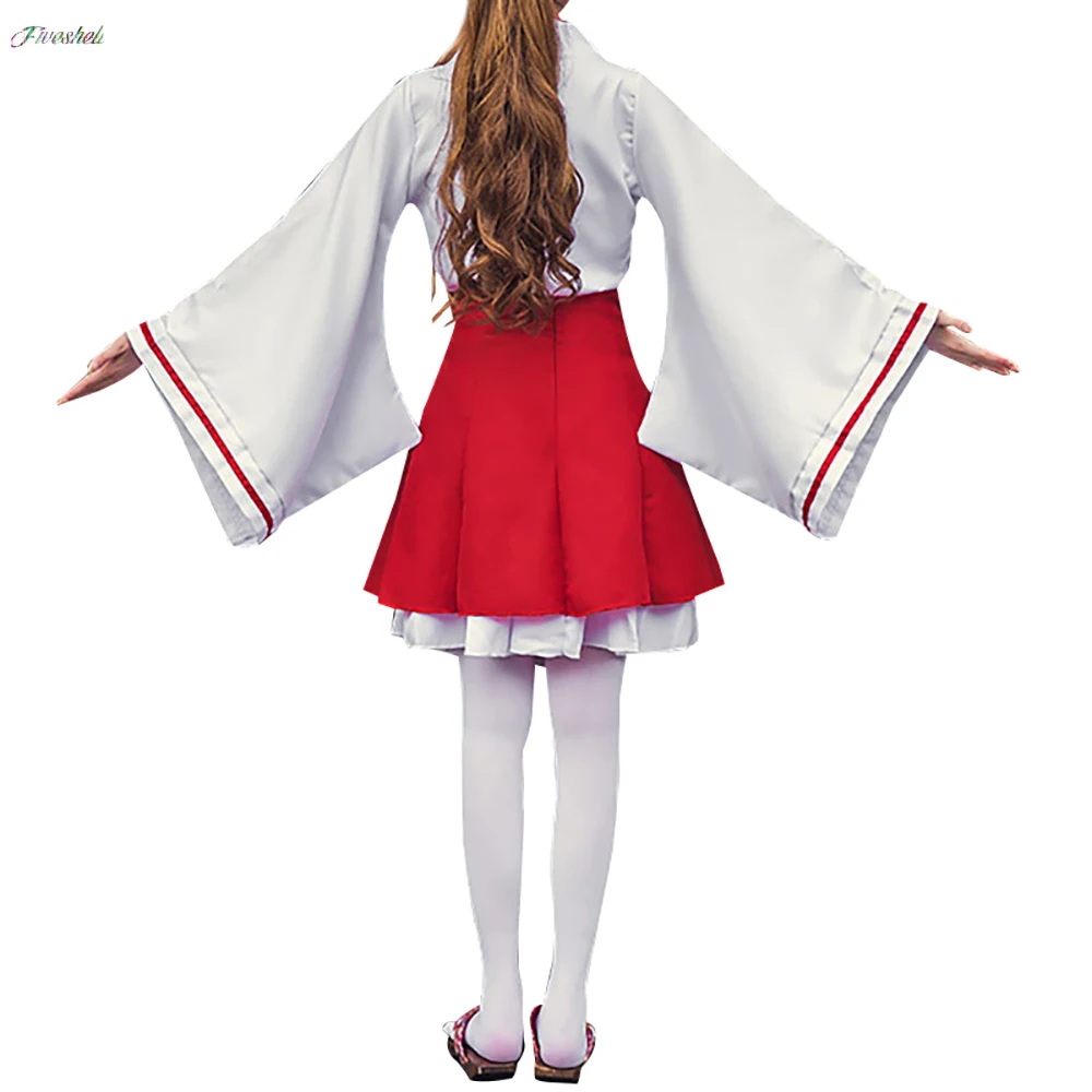 S-5XL Plus Size Anime giapponese Kikyo Kimono Cosplay Costume Miko da donna Fox Spirit Kitsune Kami Oinari Sama Witch Fancy Dress