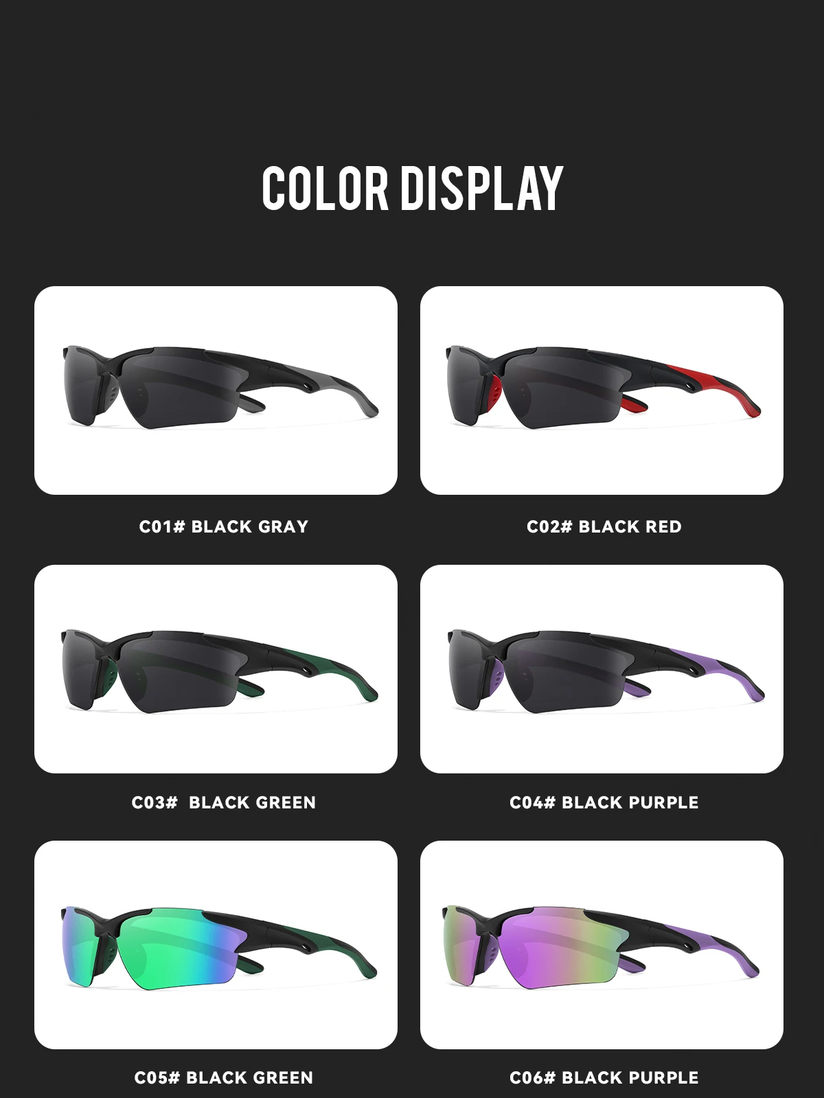 Sport-Sonnenbrille für Herren, Radfahrbrille, Laufbrille, Angelbrille, Augenschutz, Reitbrille, Outdoor-Sportbrille – Detail 1