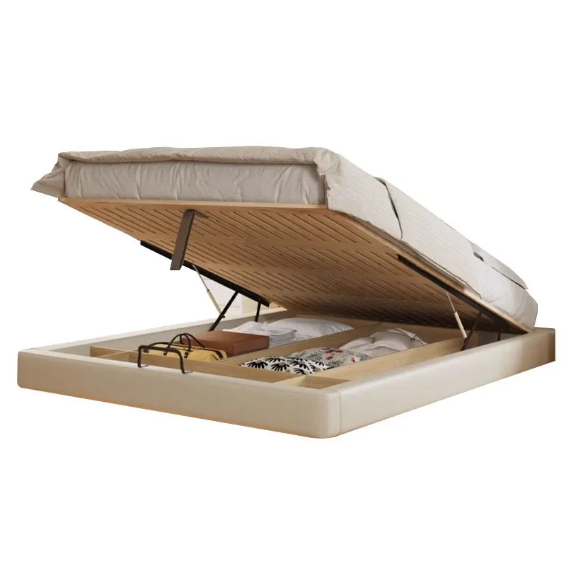 Cream wind no, suspension, small apartment, air pressure storage, storage, no backrest suspended bed frame