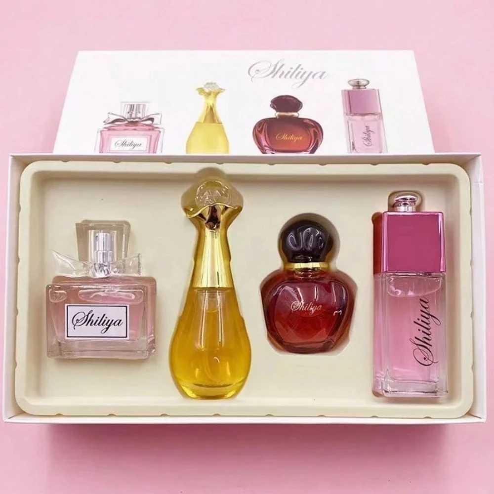 

Women's Perfume - Four-Piece Set, Women's Light Perfume Spray Gift Box, Classic School Set For Long-Lasting Fragrance, With 4 Di
