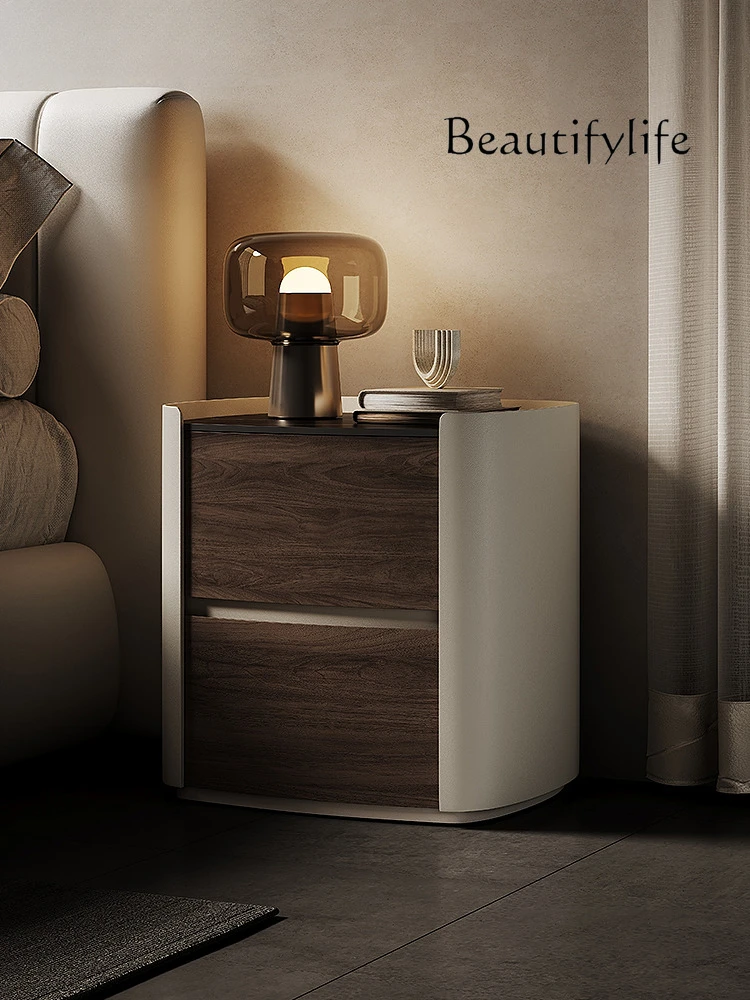 

Italian Minimalist High-End Solid Wood Bedside Cabinet Modern Simple