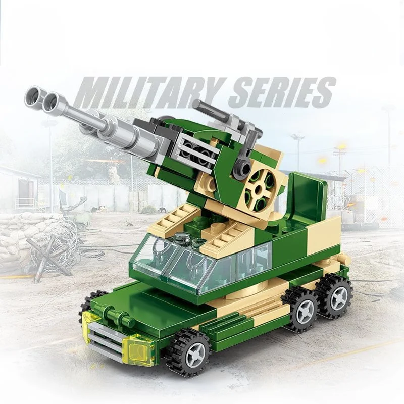

Car Building Blocks Tank Anti Aircraft Guns Anti-Aircraft Missile Fighter Jets War Military City Vehicle Model Bricks Sets