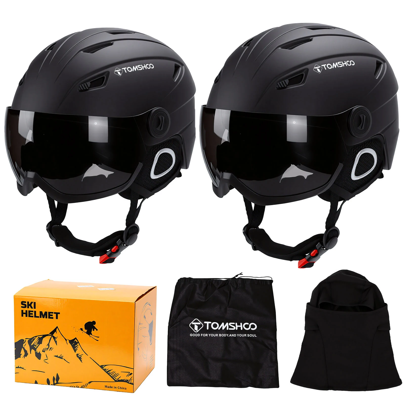 Ski Helmet Balaclava Face Mask Set Snowboard Helmet with Adjustable Ventilation Removable Lining for Men Women Youth