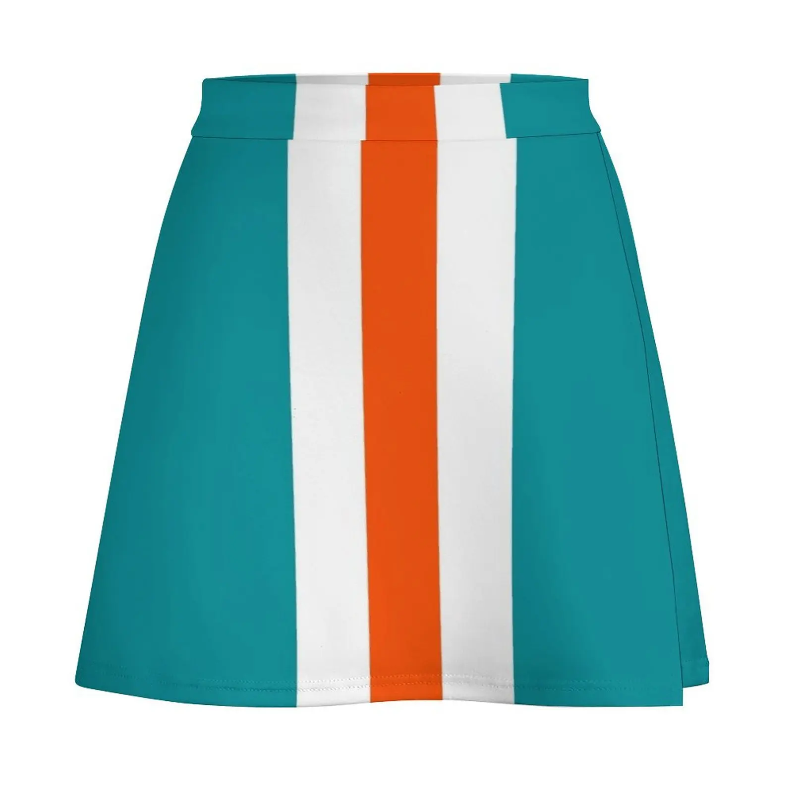 Retro American Football Stripes Miami Teal White Orange Mini Skirt skirt set fashion korean clothing 90s vintage clothes