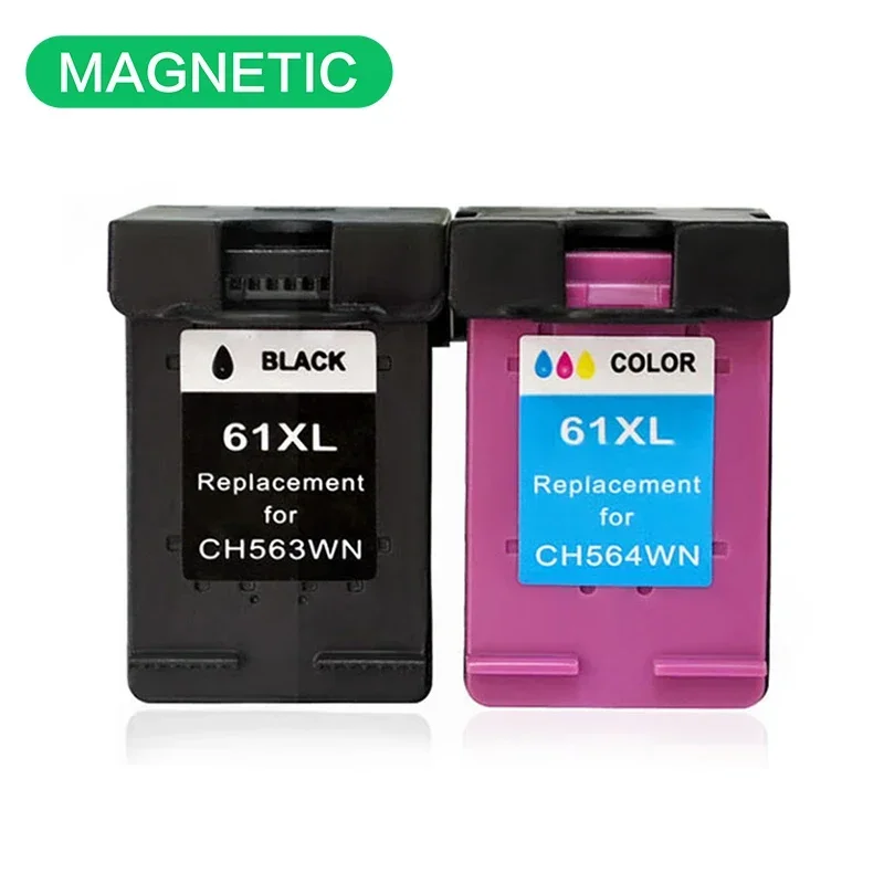 2pcs 61 Magnetic Compatible Ink Cartridge for HP61 for Deskjet 1000 1050 1055 2000 2050 2512 3000 J110a J210a J310a Printer