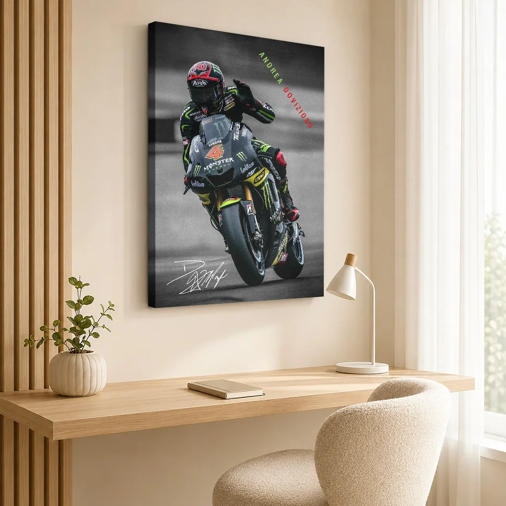 Andrea Dovizioso MotoGP Canvas Print Poster Personalized Photo Modern Aesthetic Wall Paintings Decoration for Dining Room Home