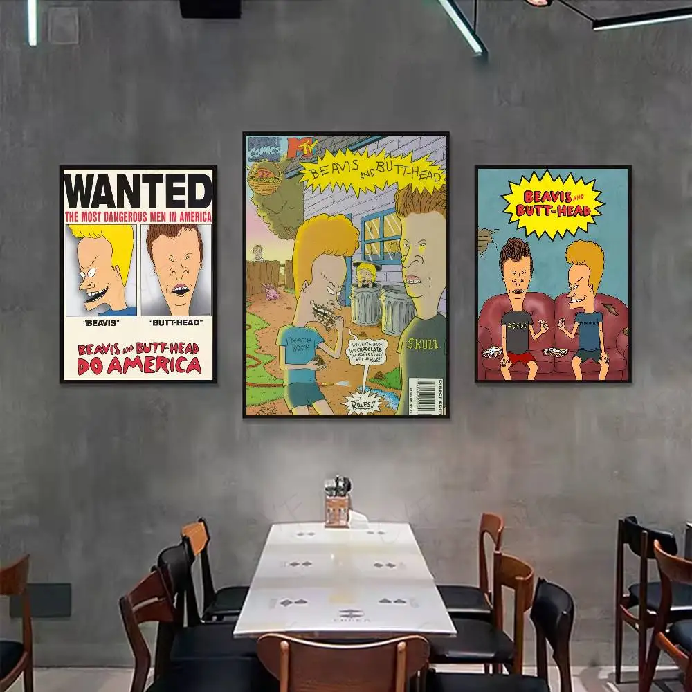 Anime Beavis And Butthead Poster Wall art print art suitable for living room bedroom bar parlor home decor gift