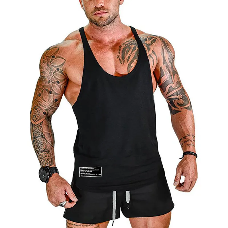 

Mens New Gym Summer Tank Top Brand Sports Cotton Muscle Running Singlets Clothing Bodybuilding Fitness Training Sleeveless Vest