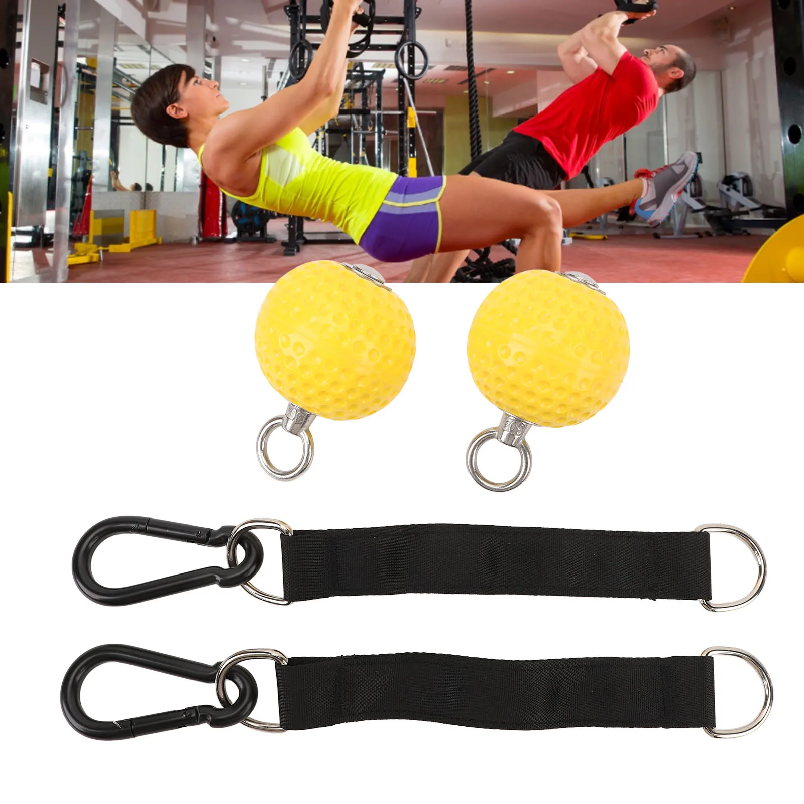 ZK30 Pair of Pull Up Ball Grip Arm Strength Training Anti Slip Portable for Fitness Home Gym Workout For Men Women