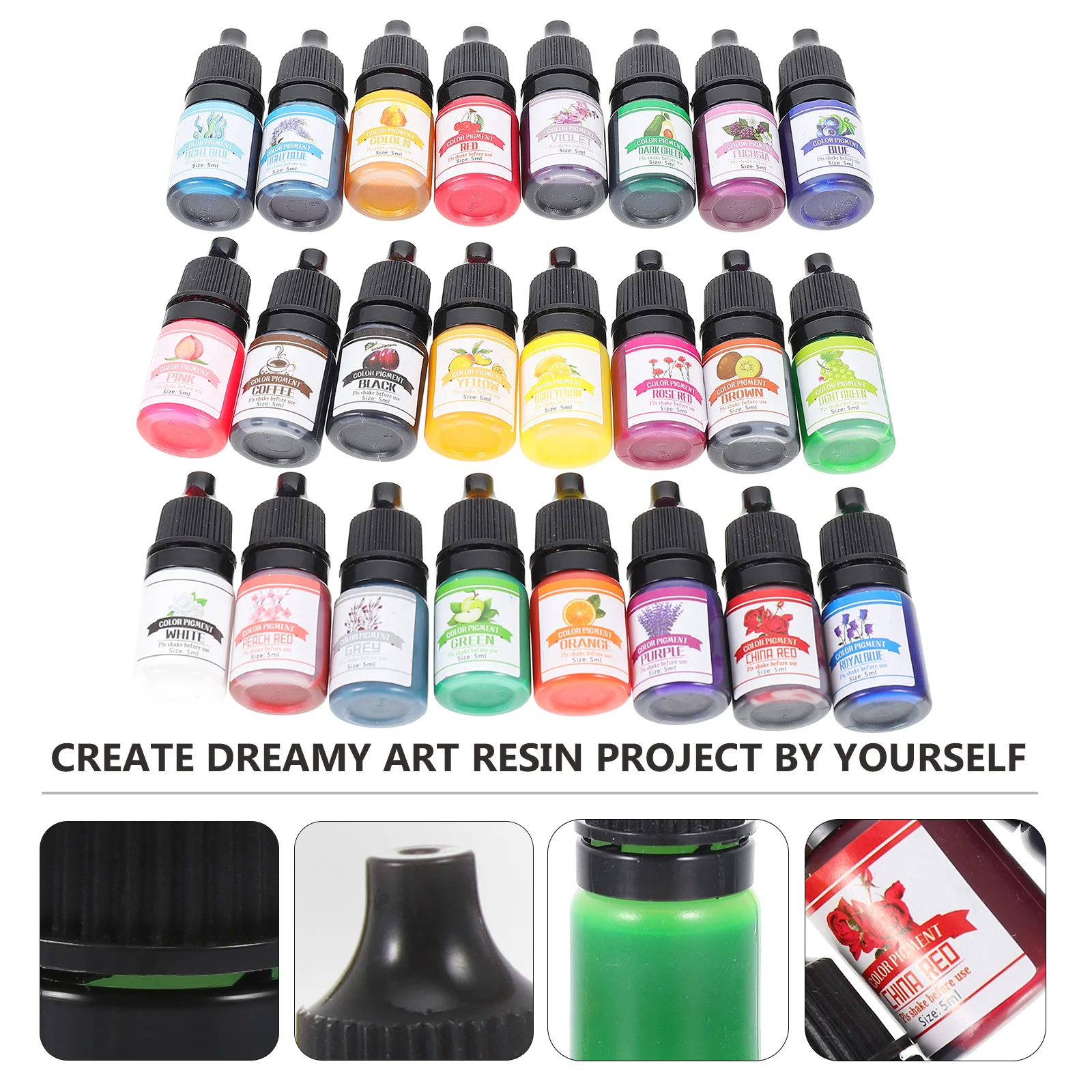 

Color Liquid Resin Dye Translucent Pigment for DIY Epoxy Uv Craft Projects High Concentration Safe Solvent Free