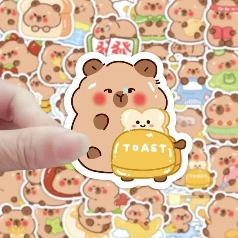 30/50Pcs Sheets Cute Chibi Capybara Stickers - Kawaii Capybara Expression Pack for Scrapbooking, Journal Decor