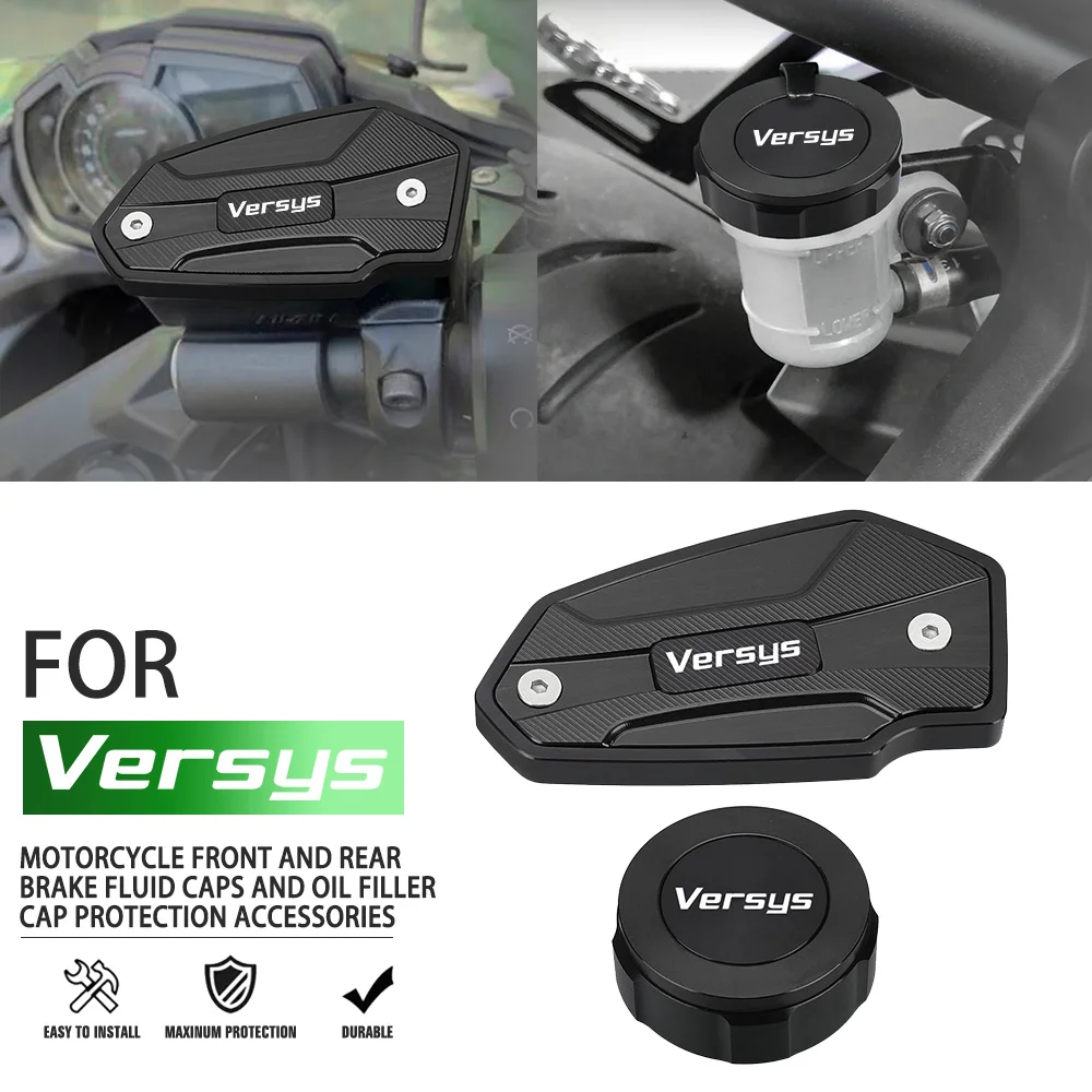 

VERSYS 650 Accessories Motorcycle CNC Front & Rear Brake Fluid Caps Oil Filler Cap Protection For KAWASAKI VERSYS650 2007-2023