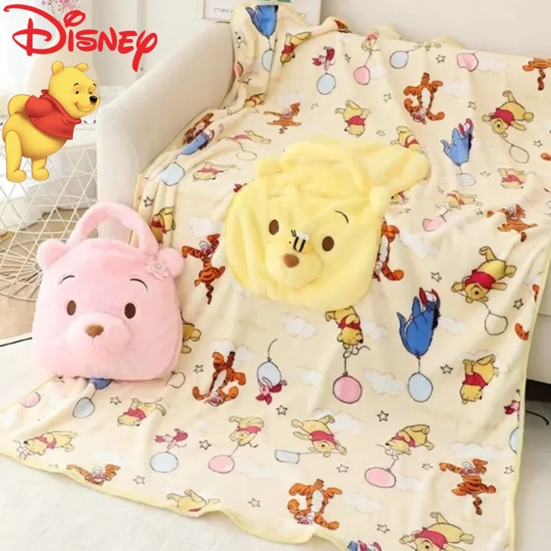 

Милое одеяло-подушка из фланели с рисунком Винни-Пуха из серии Дисней, модное, портативное, мягкое, приятное для кожи, с креативным мультяшным узором