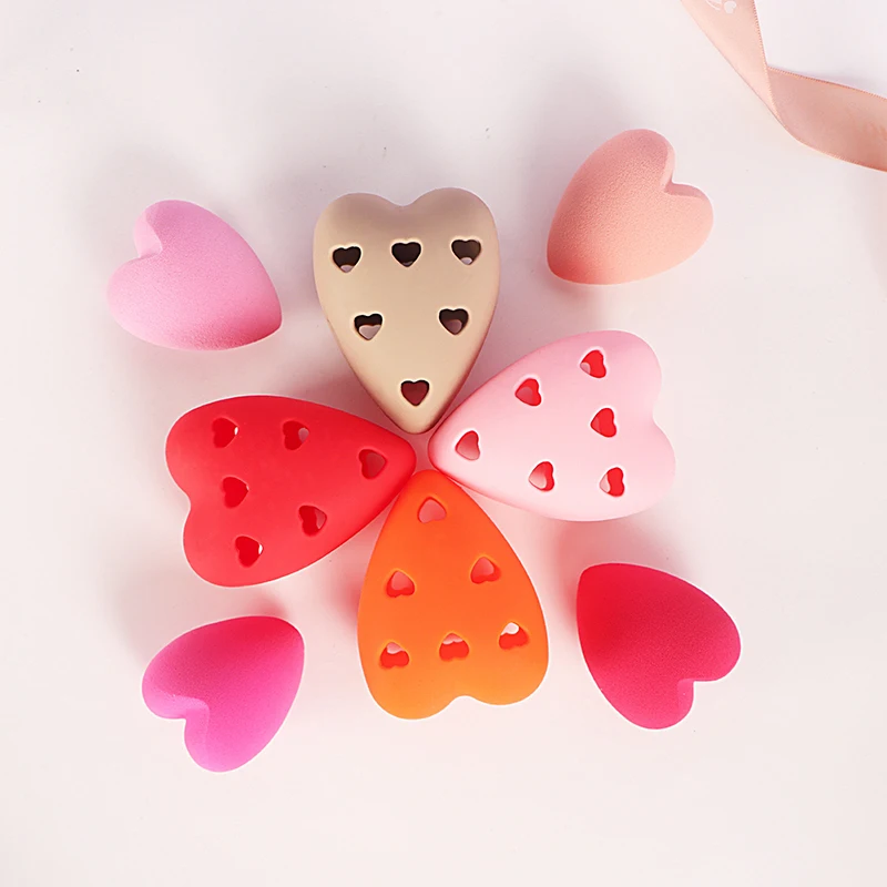 Silicone Makeup Love Heart Shape Beauty Egg Storage Powder Puff Storage Box Reusable Travel Portable Cosmetic Holder Makeup Tool