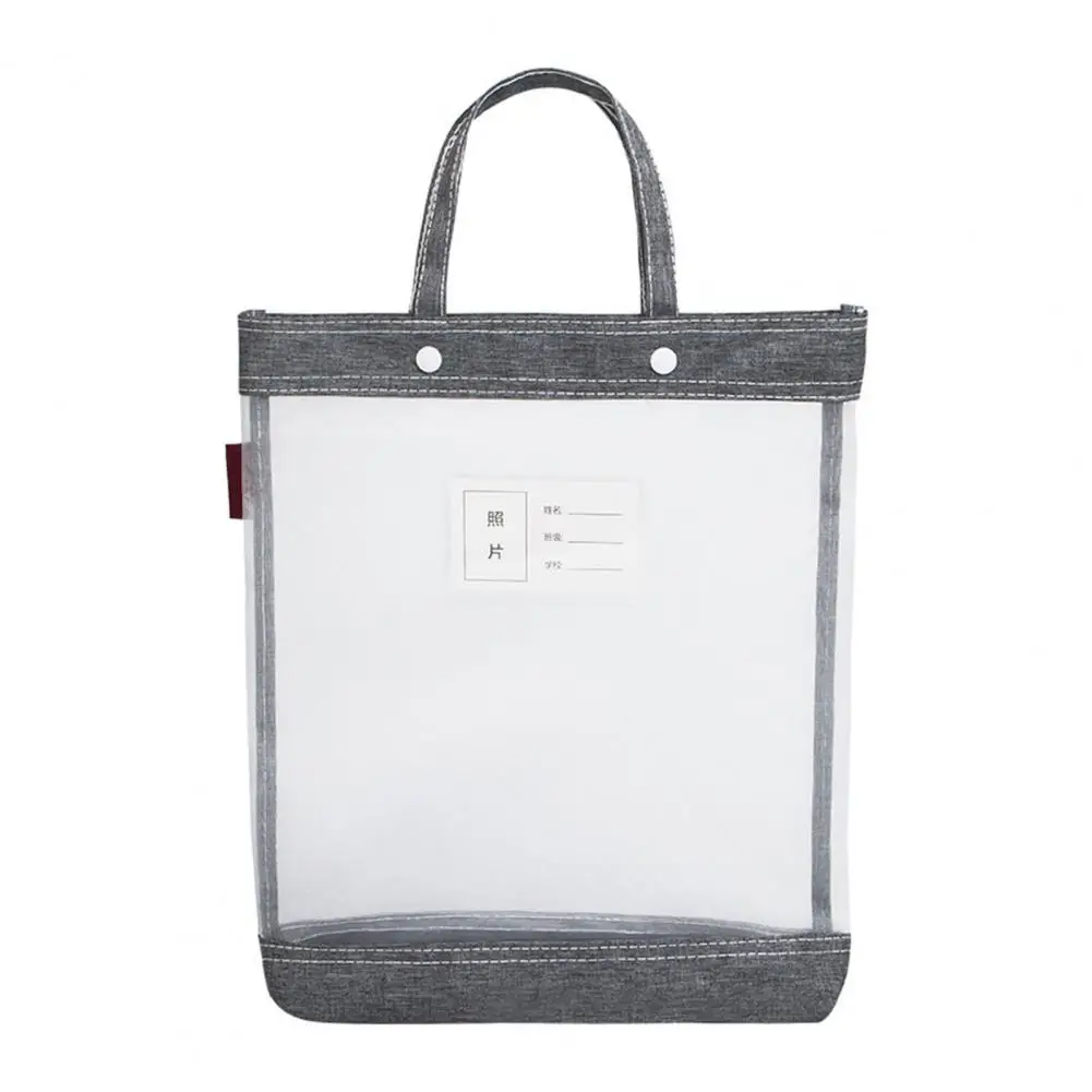 Mallette de transport transparente avec poignée, porte-fichier, sac de rangement portable pour documents