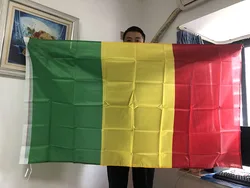 Drapeau du Mali en polyester double face, drapeau du ciel suspendu, sensation intérieure et extérieure, décoration, République du Mali, 90x150cm, 3x5 pieds