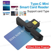 Portable Smart Card Reader Type-C ID CAC Card Reader ATM Card Visa Reader for SIM Chip ID Card for Digital Certificate Security