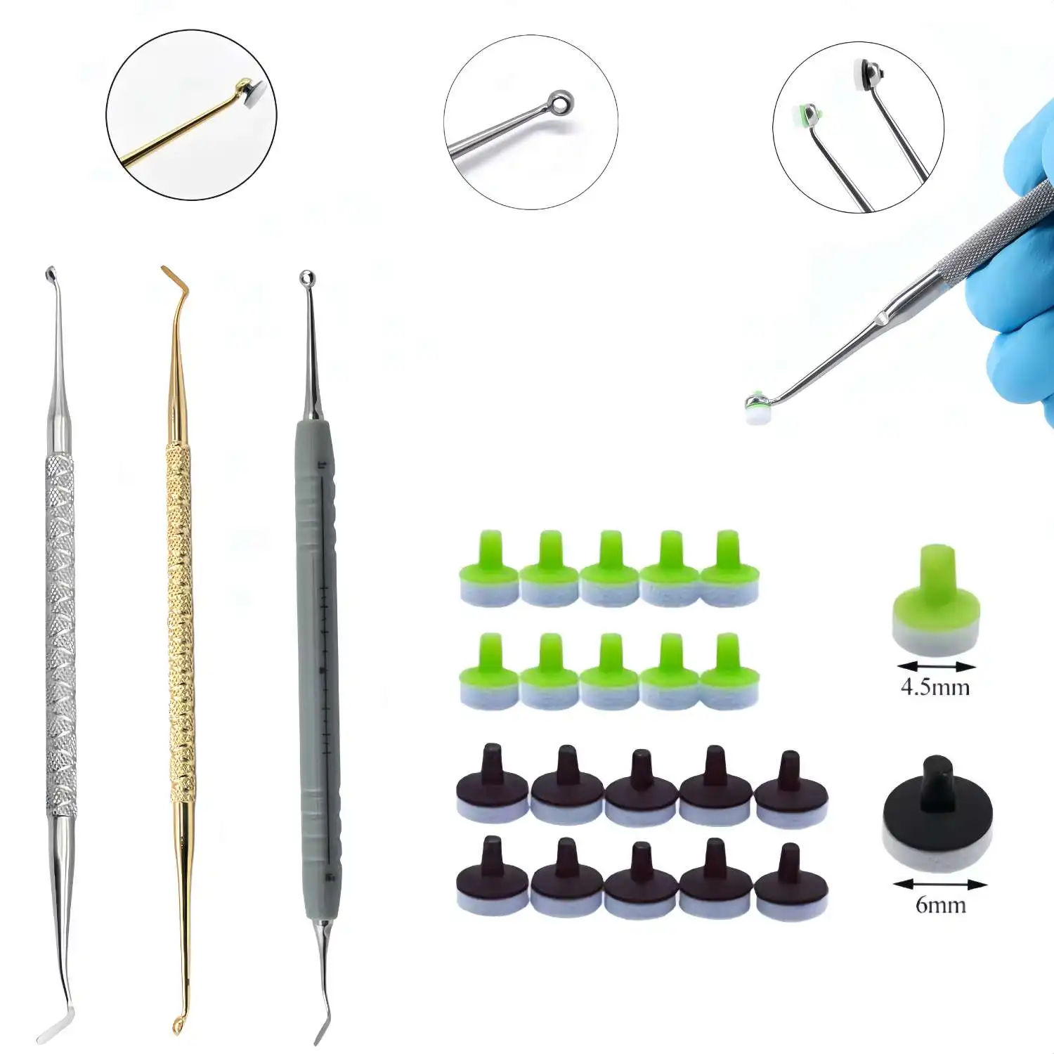 Kit de remplissage dentaire en résine composite, outils de moulage, support de photopolymérisation, tampon de mousse rapide, spatule, coupe-mousse, instrument dentaire