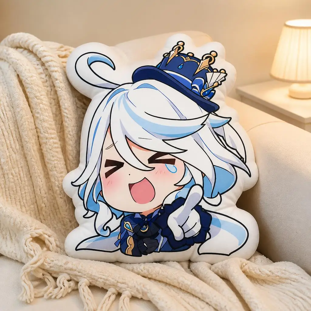 Furina Cute Genshin Impact Plush Pillow Cushion Irregular Stuffed Throw Pillow Home Decor Gift Sofa Bed Couch