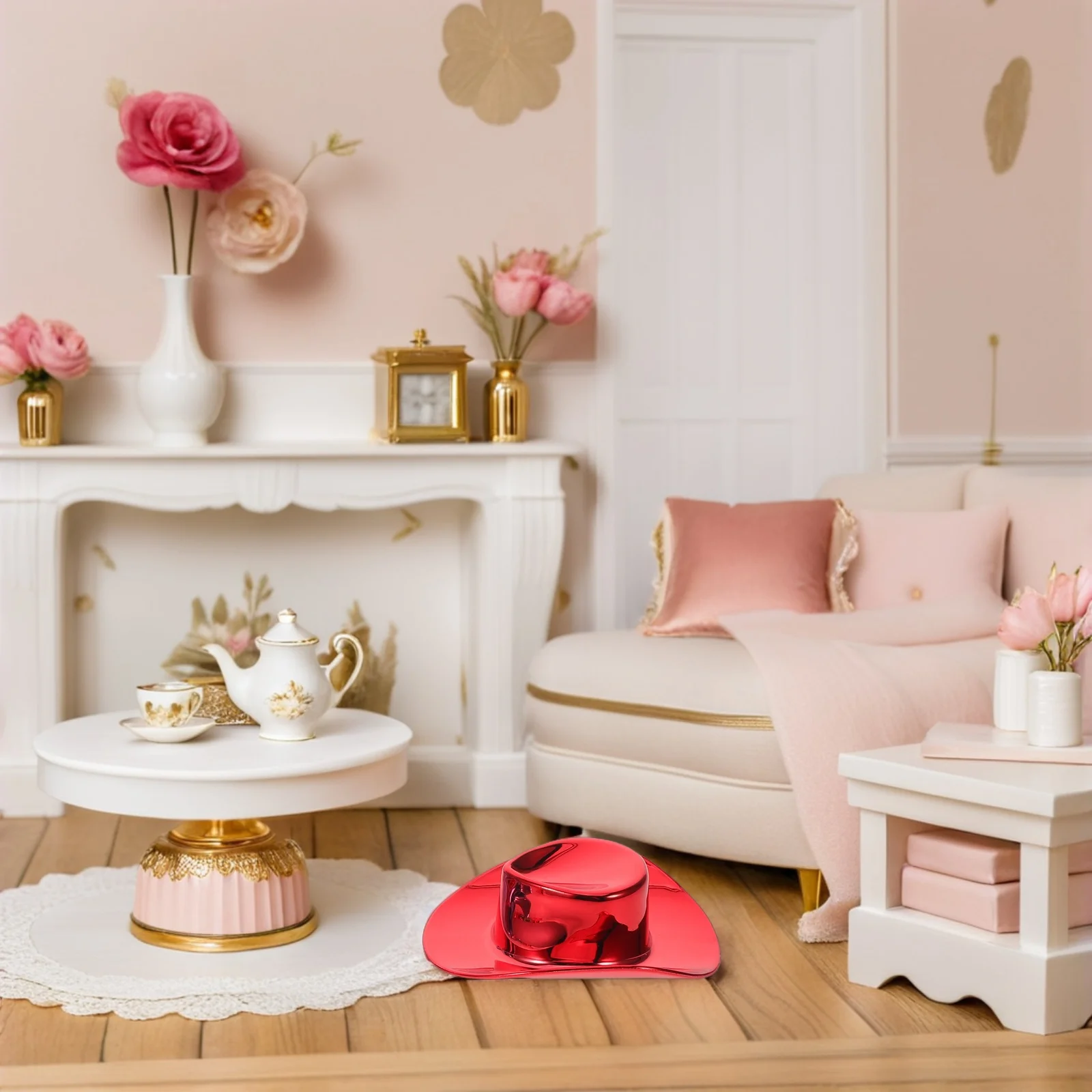 

12Pcs Mini Glitter Cowboy Hats Plastic Colorful Western Cowgirl Caps Party Dress-Up Supplies Holiday Cake Toppers Decorations