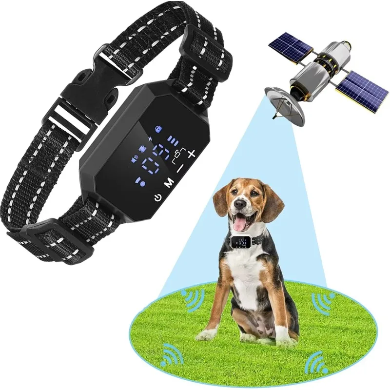 GPS Wireless Dog Fence System Shock Training Collar for Dogs Waterproof Electric Containment 6560 Ft Signal Range