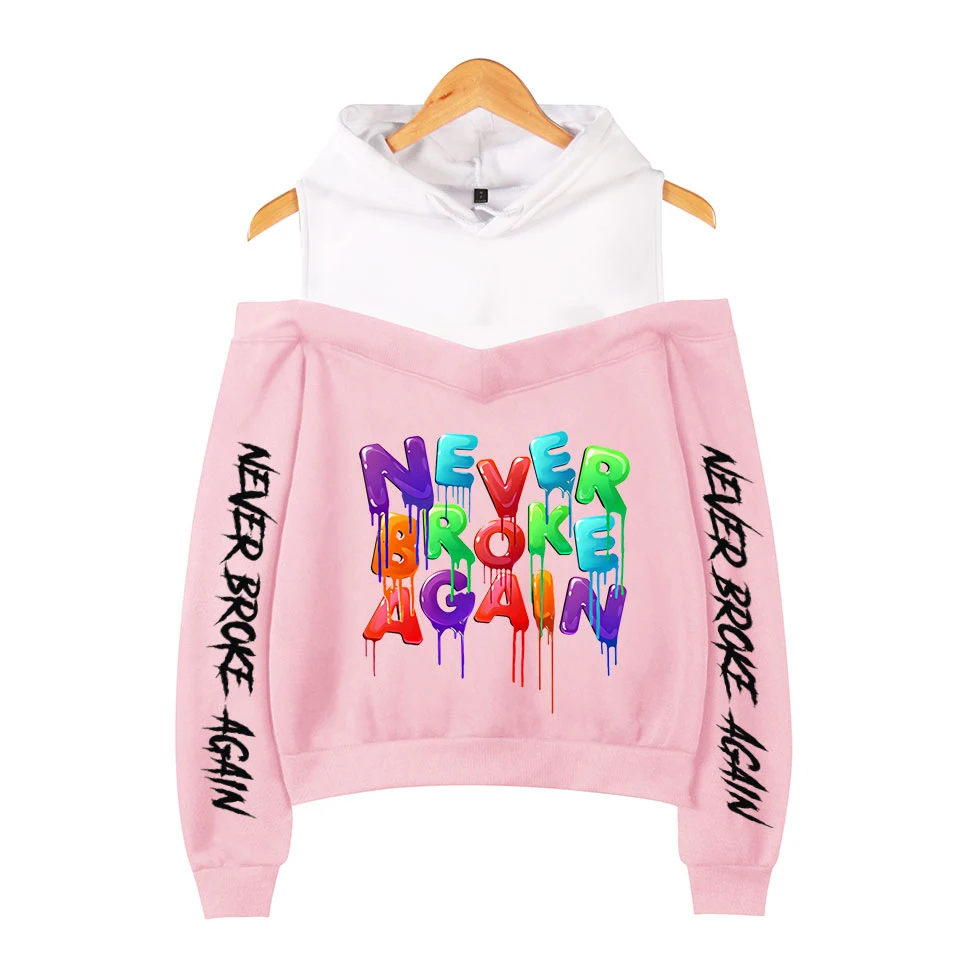 Novelty Youngboy Never Broke Again Off-the-shoulder Hoodies Girls Sweatshirt Women New Sale Fashion Harajuku Women's Clothes