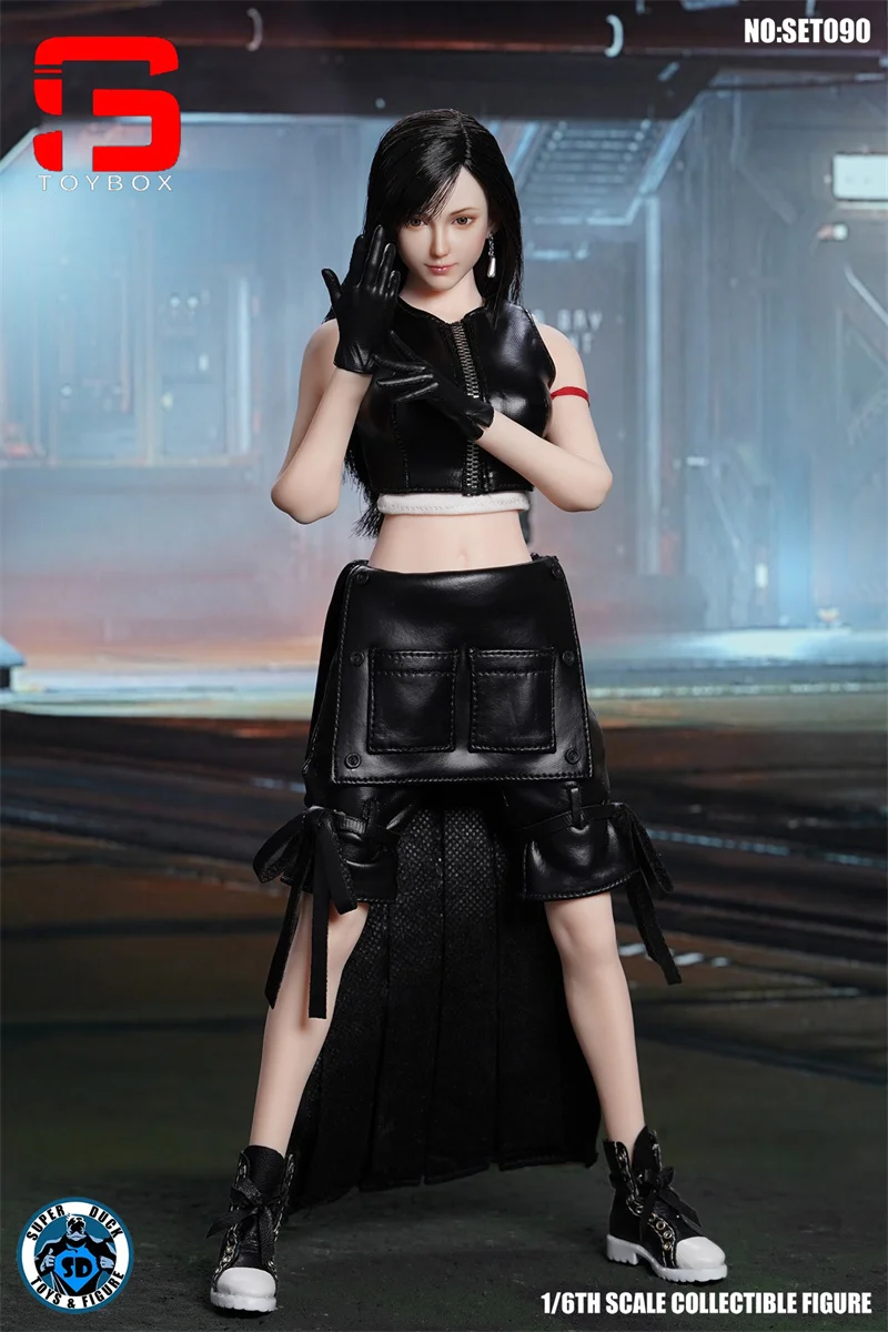 2023 Q4 SUPER DUCK SET090 1/6 Fantasy Fighting Goddess Tifa Head Sculpt Clothes Set Fit 12'' TBL S10D Female Action Figure Body