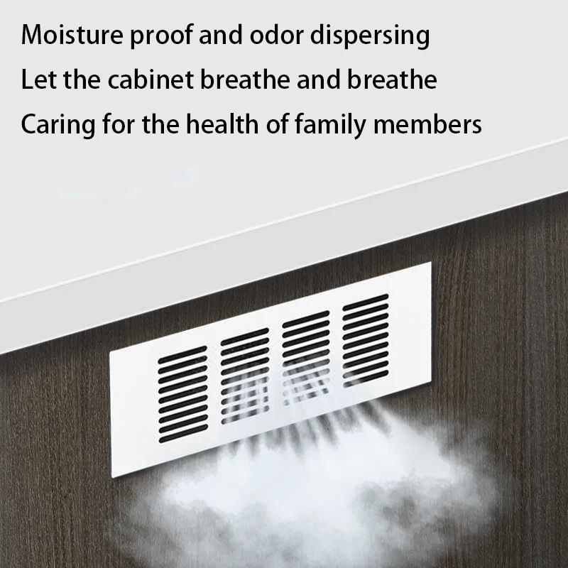 1Pc 50mm Wide Aluminium Rectangular Air Vent Grille L150‑1000mm Multi‑Size Cooling Vent Cover for Cabinet Wardrobe Kitchen Home