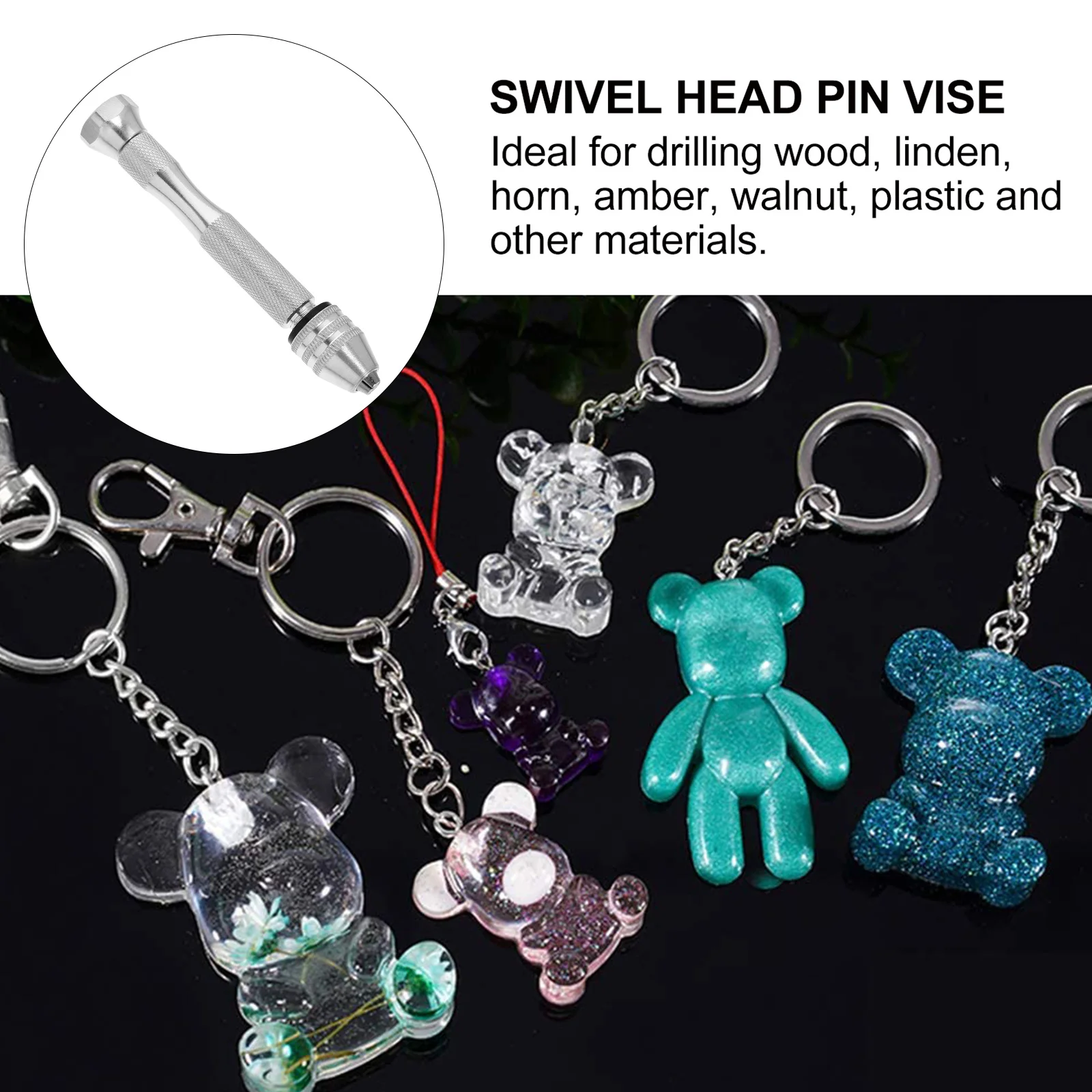 

Swivel Head Pin Vise Aluminum Alloy Hand Drill Tool for 0.1-3.5mm Drill Bits Precision Rotary Adjustable Chuck for Wood Plastic