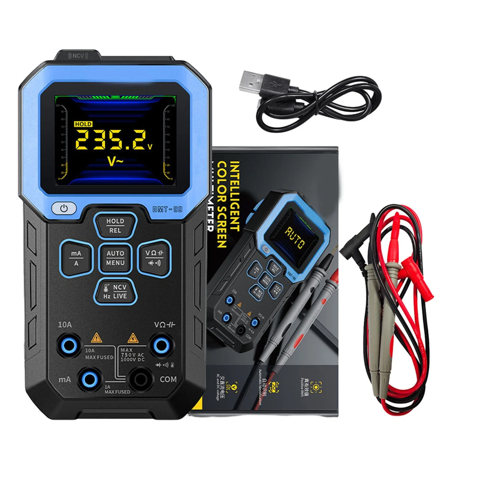 

Multifunctional Intelligent Multimeter 2 4 TFT HD Color Screen True RMS Measurement Overload Protection DMT99