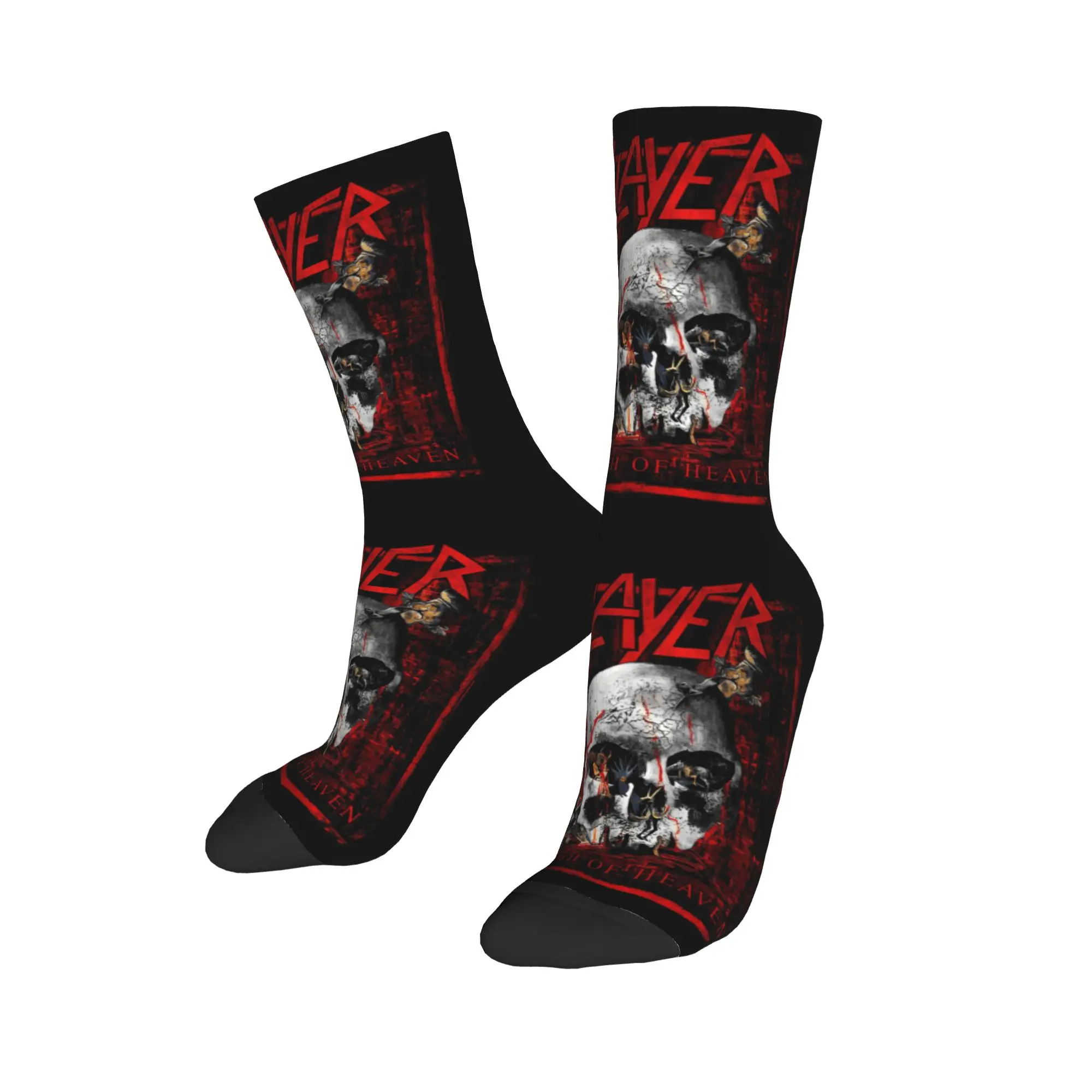 Fashion Mens Slayers Thrash Metal Band Dress Socks Unisex Breathbale Warm 3D Printed  Crew Socks