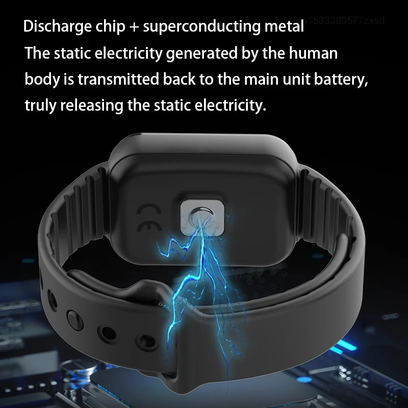 M65-SE Static Removal Bracelet Automatic Anti Static Adjustable Silicone Bracelet Portable Human Body Static Eliminator