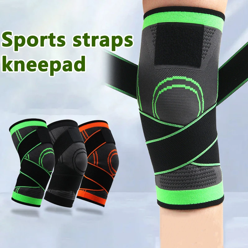 1Pc Sport Kniebeschermer Mannen Onder Druk Elastische Kniebeschermer Ondersteuning Fitness Uitrusting Basketbal Volleybal Brace Tennis Fietsen Beschermer