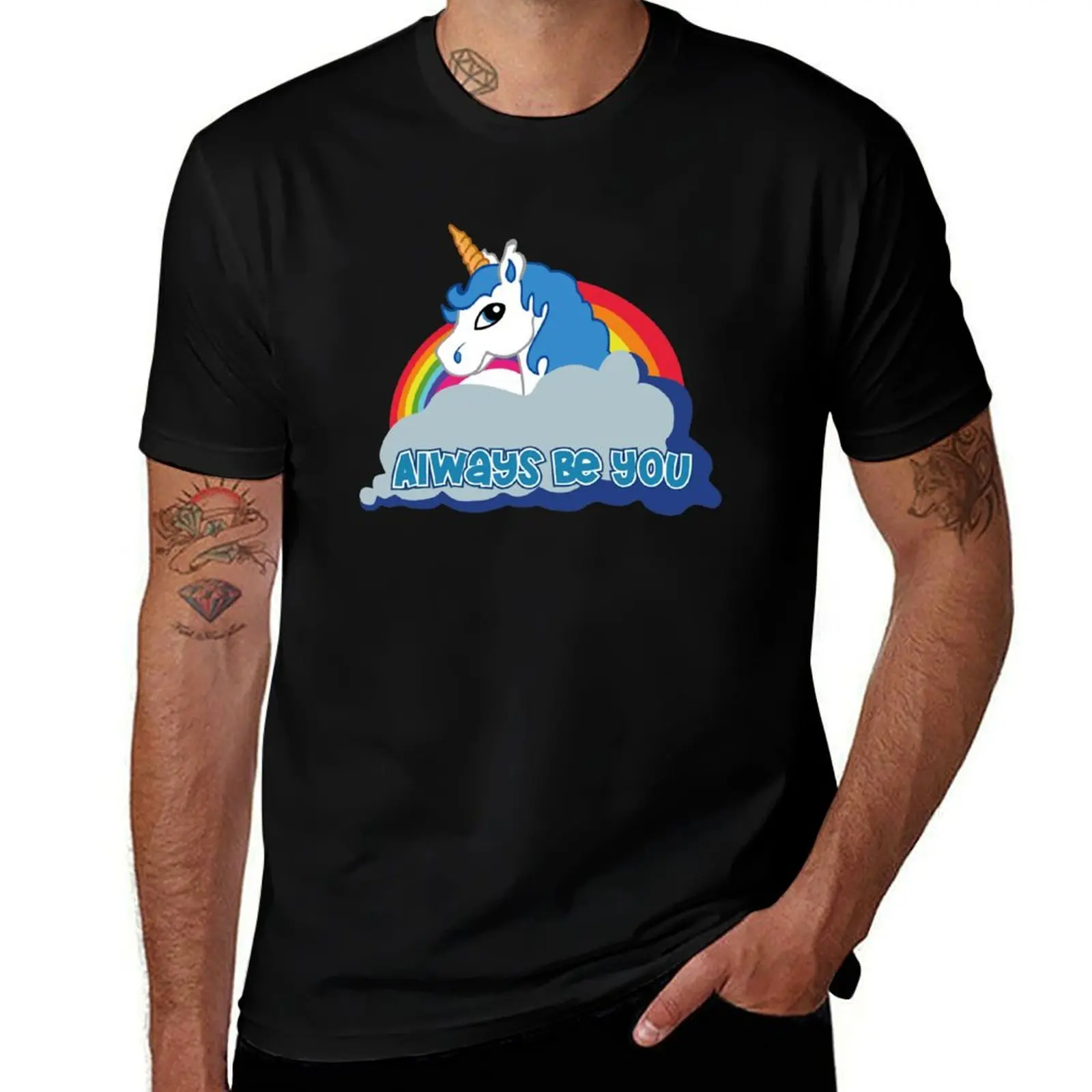 Always be you (unicorn) T-Shirt Basic Solid Color Short Sleeve Cotton Top