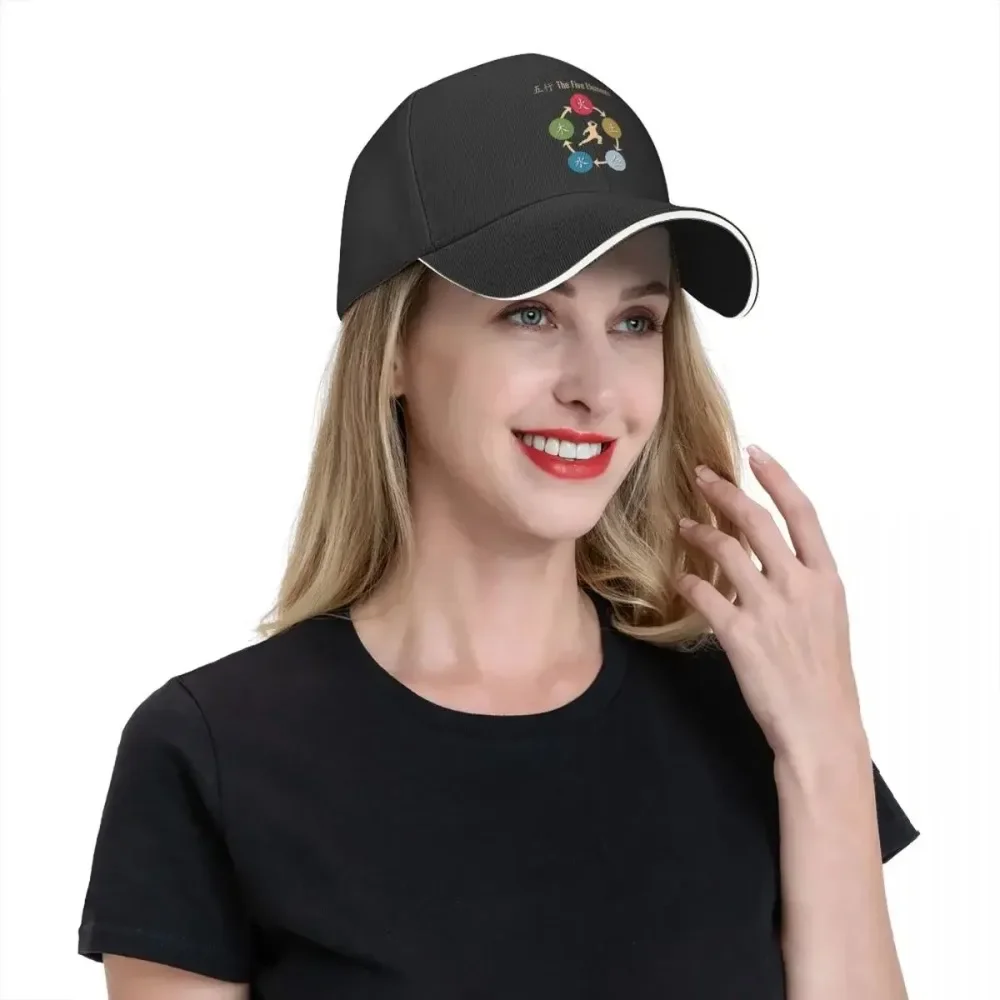 Qi Gong Wu Xing T-shirt Yin Yang Symbool Vrede Liefde T-Shirt Chinese Tai Chi Baseball Caps Zon Caps Mannen vrouwen Hoeden