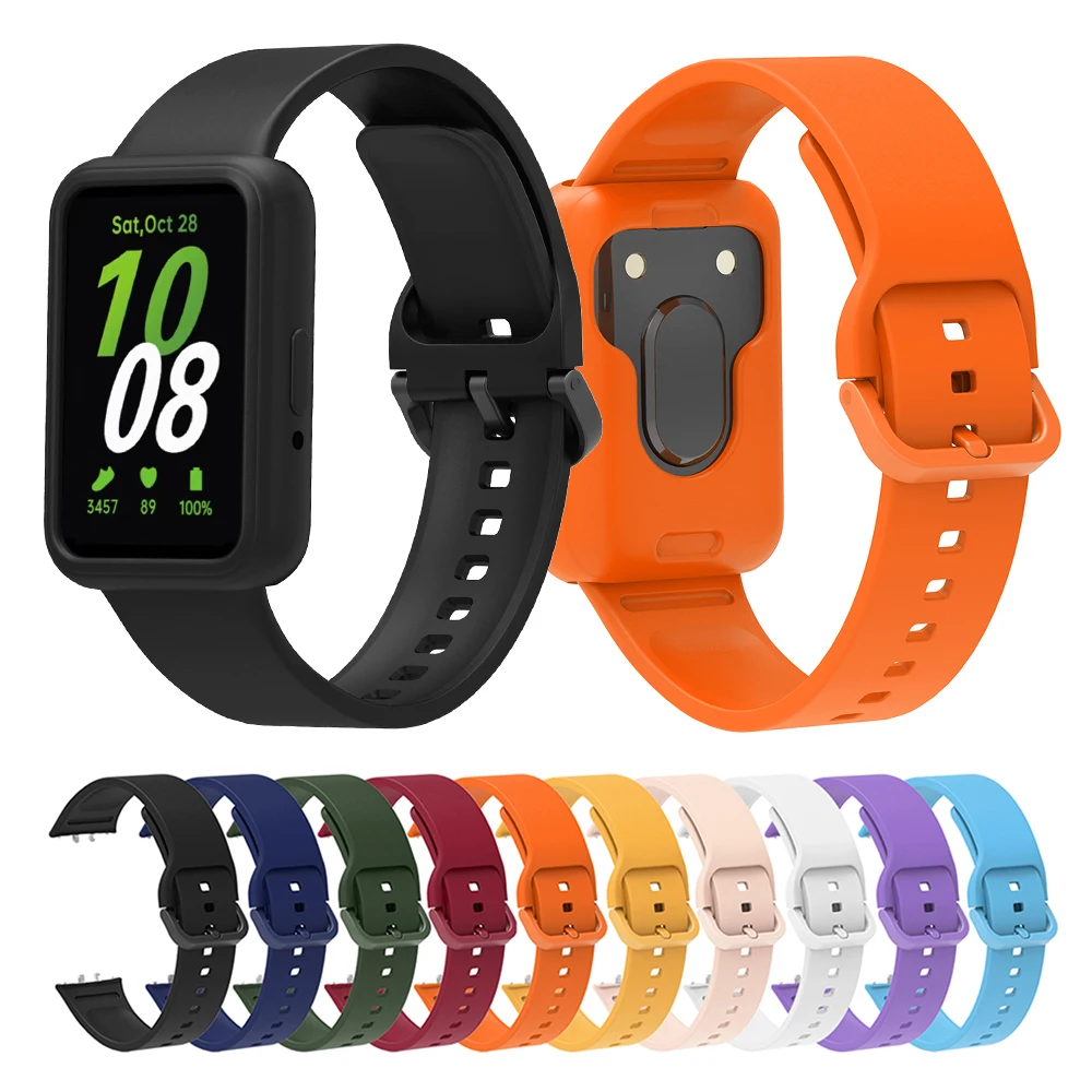 Silicone Strap For Samsung Galaxy Fit 3 SM-R390 Smart Watch Band + Protective Case