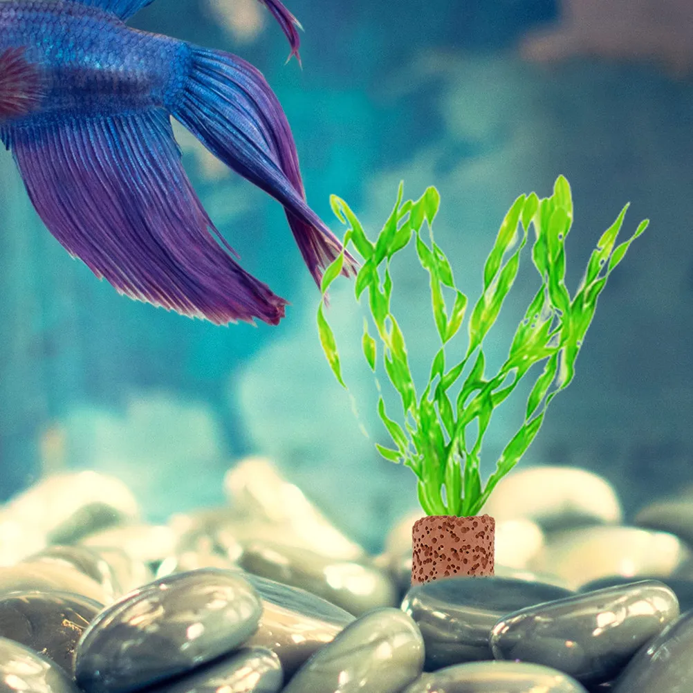 20Pcs Ceramic Plant Fixed Ring Pottery Gravity Ring for Aquarium Water Plant Holder Fresh Saltwater Fish Tank Landscape Use