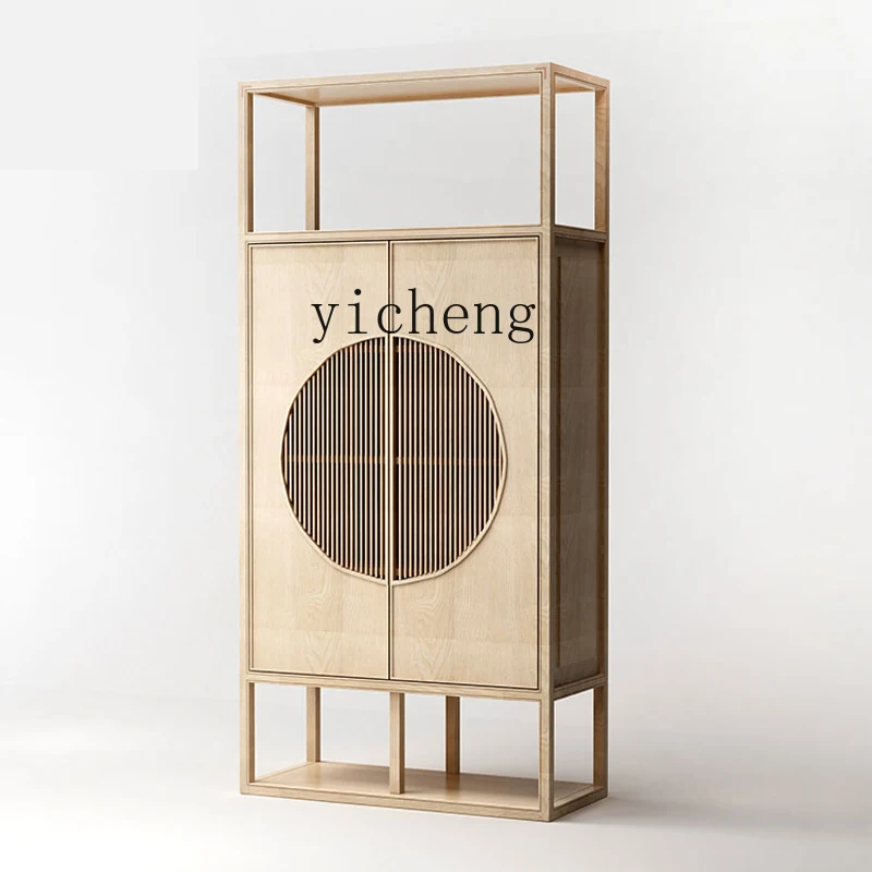 

ZYA New Chinese Style Solid Wood Sideboard Zen Storage Entryway Cabinet Decorative Cabinet Furniture