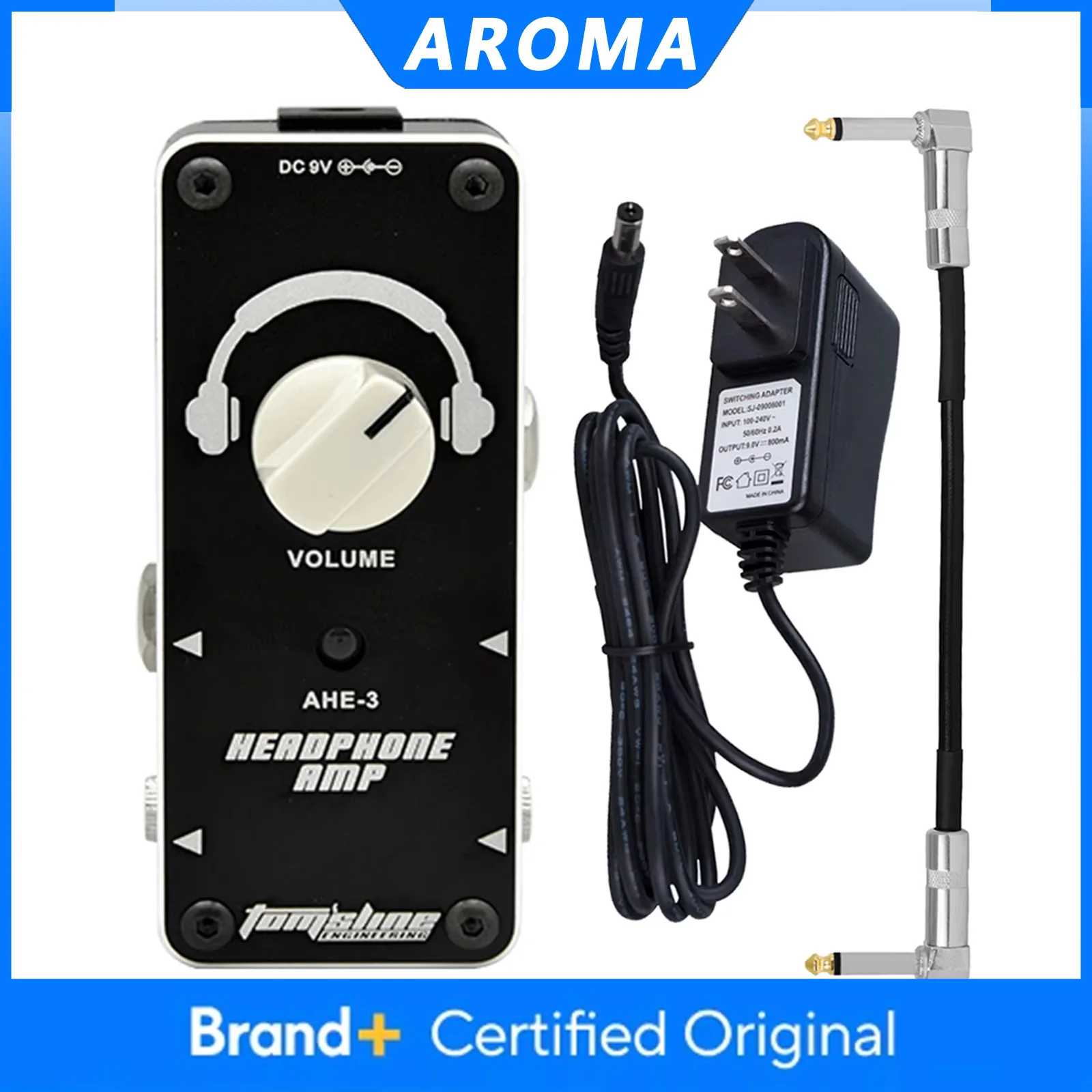 

Гитарная педаль эффектов AROMA AHE-3: мини-усилитель для наушников, педаль эффектов для электрогитары с функцией True Bypass, аксессуары для гитары