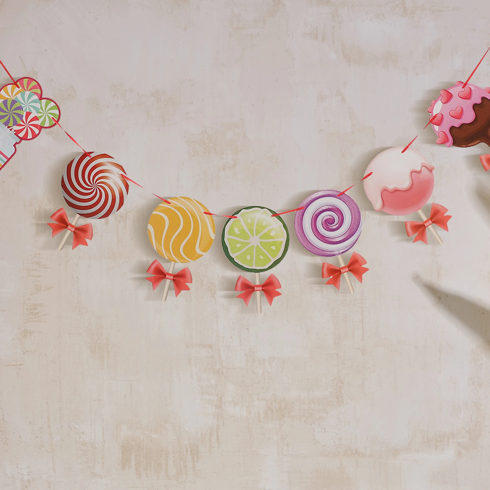 

Themed Party Decorations Set Spiral Pendants Hanging Swirls PVC Lightweight Birthday Sweet Donut Theme Supplies