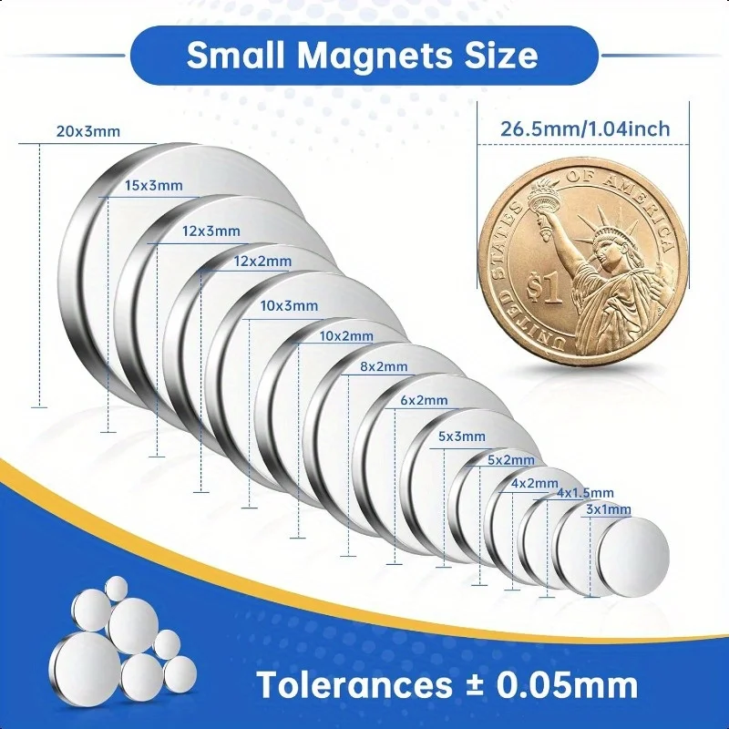 20/50/100pcs Tiny 5x2mm Small Round Magnets Magnets for Precision DIY, Jewelry Making, Electronic Projects
