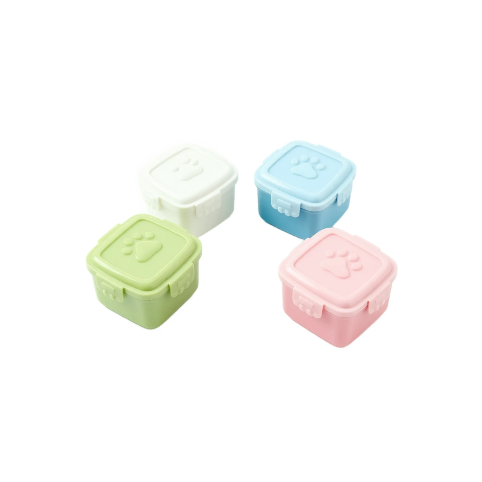 4Pcs Mini Food Storage Containers Leakproof Lids, Condiment Sauce Containers Mini Freezer Storage Containers Airtight Containers